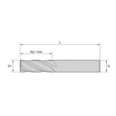 General-Purpose Solid Carbide End Mills GP End Mills • Series I4S • Sharp Edge • 4 Flute • Inch Weldon Shank (TiAlN) - Big-tools Industrial Supply Tools for Metal Cutting
